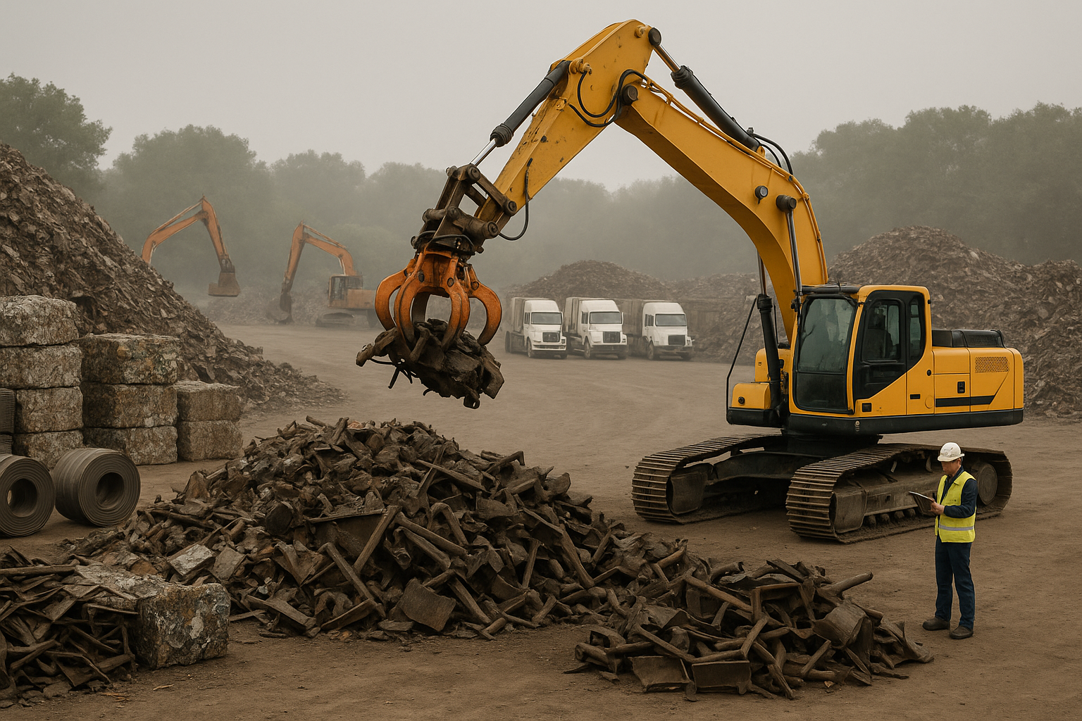 Como combinar pinça e eletroímã em sucata mista