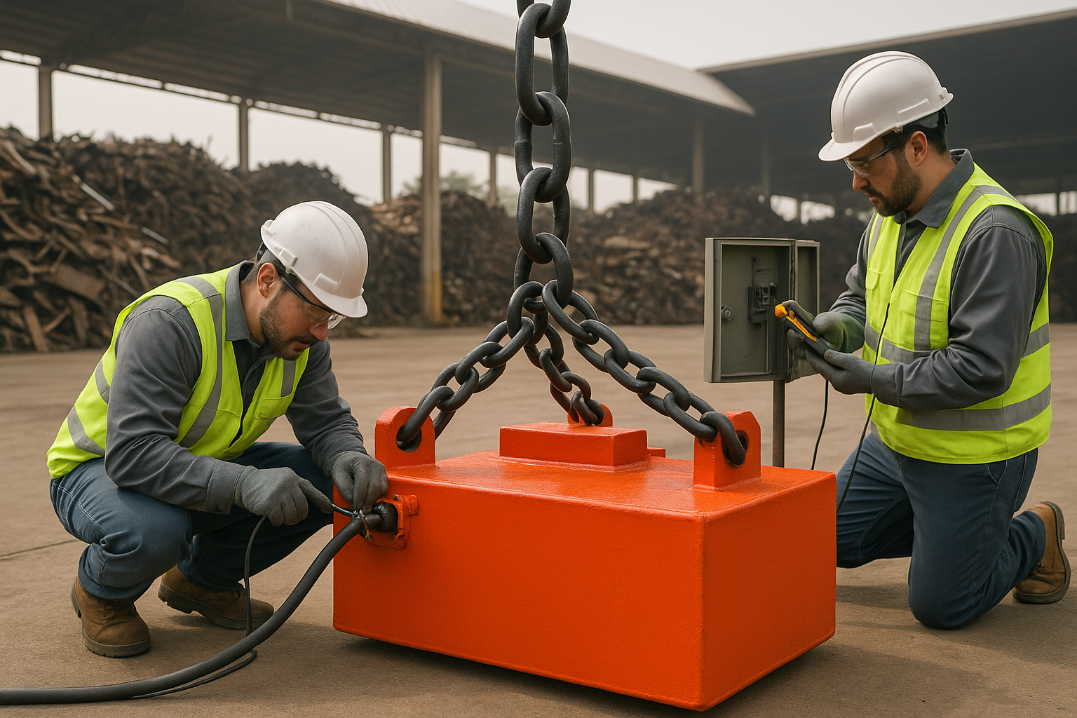 Checklist de partida para eletroímãs de pátio