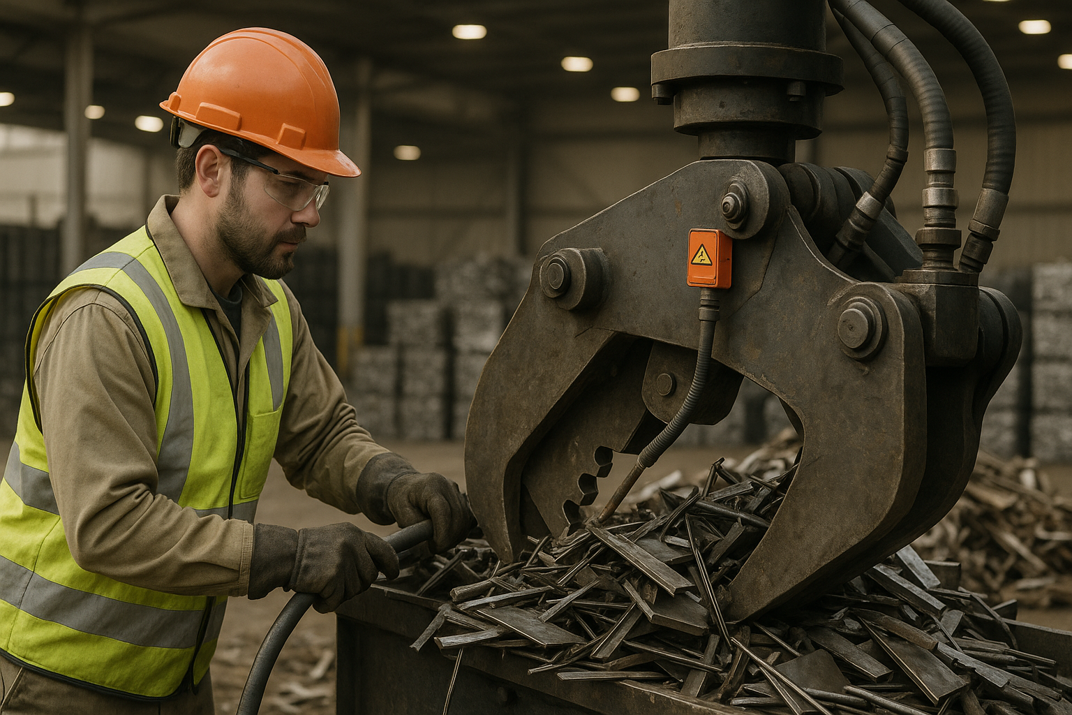 Monitoramento de vibração em tesouras para sucata