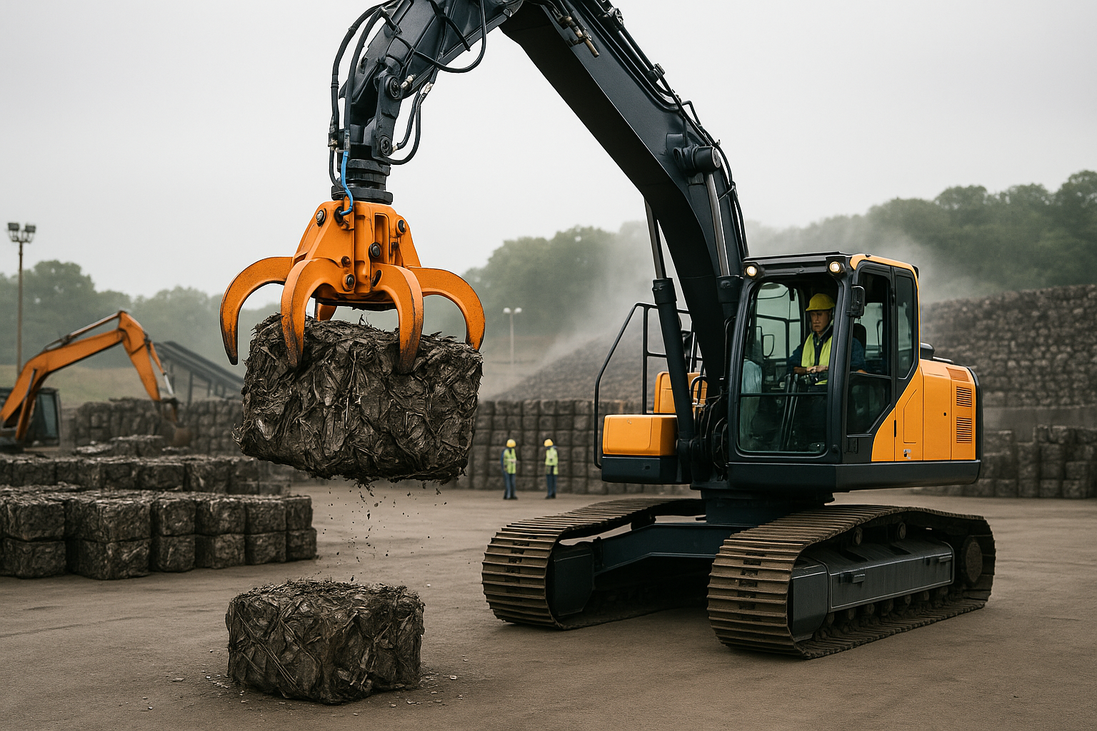 Abertura correta da pinça para fardos irregulares