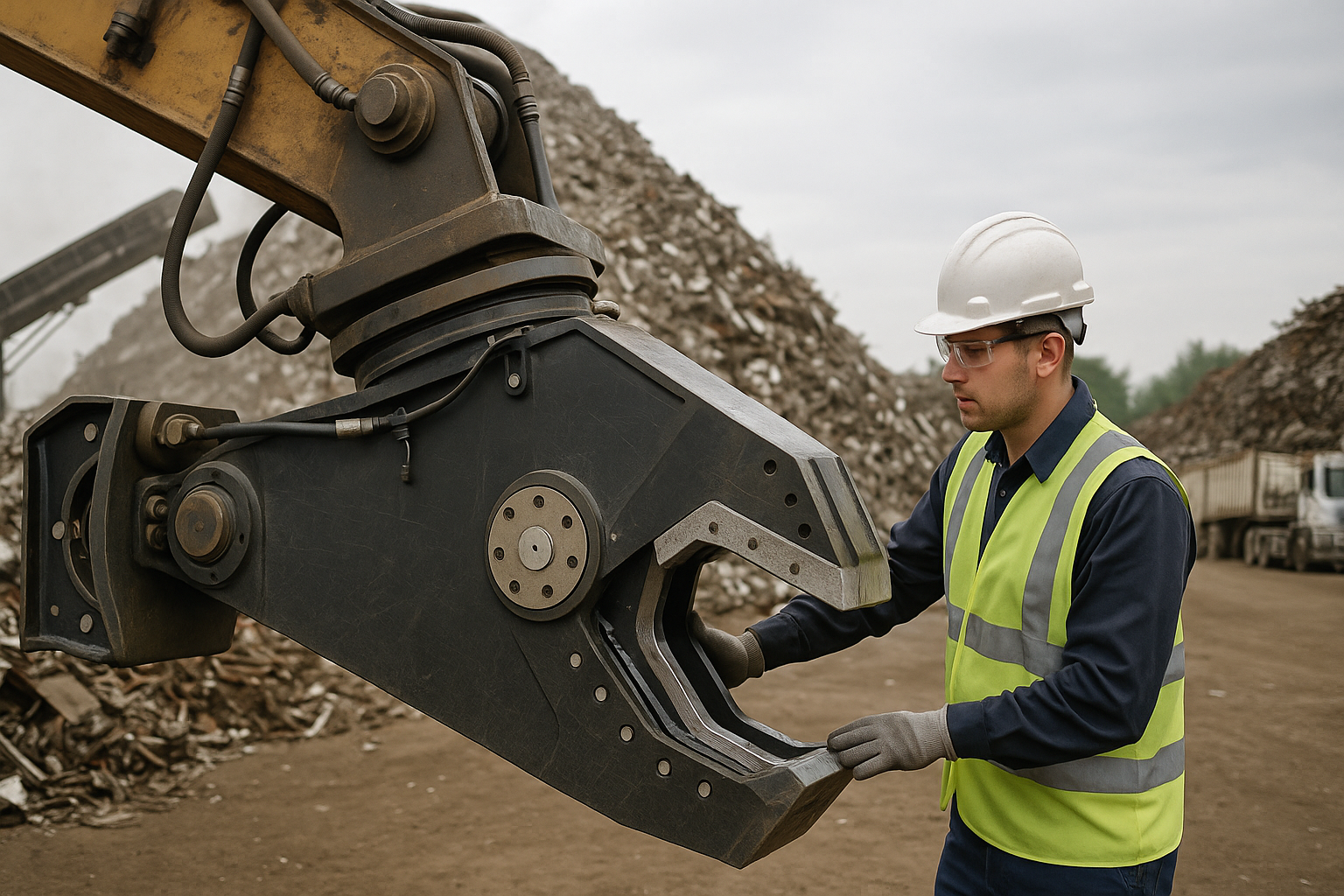 Alinhamento da caçamba para reduzir falhas em tesouras