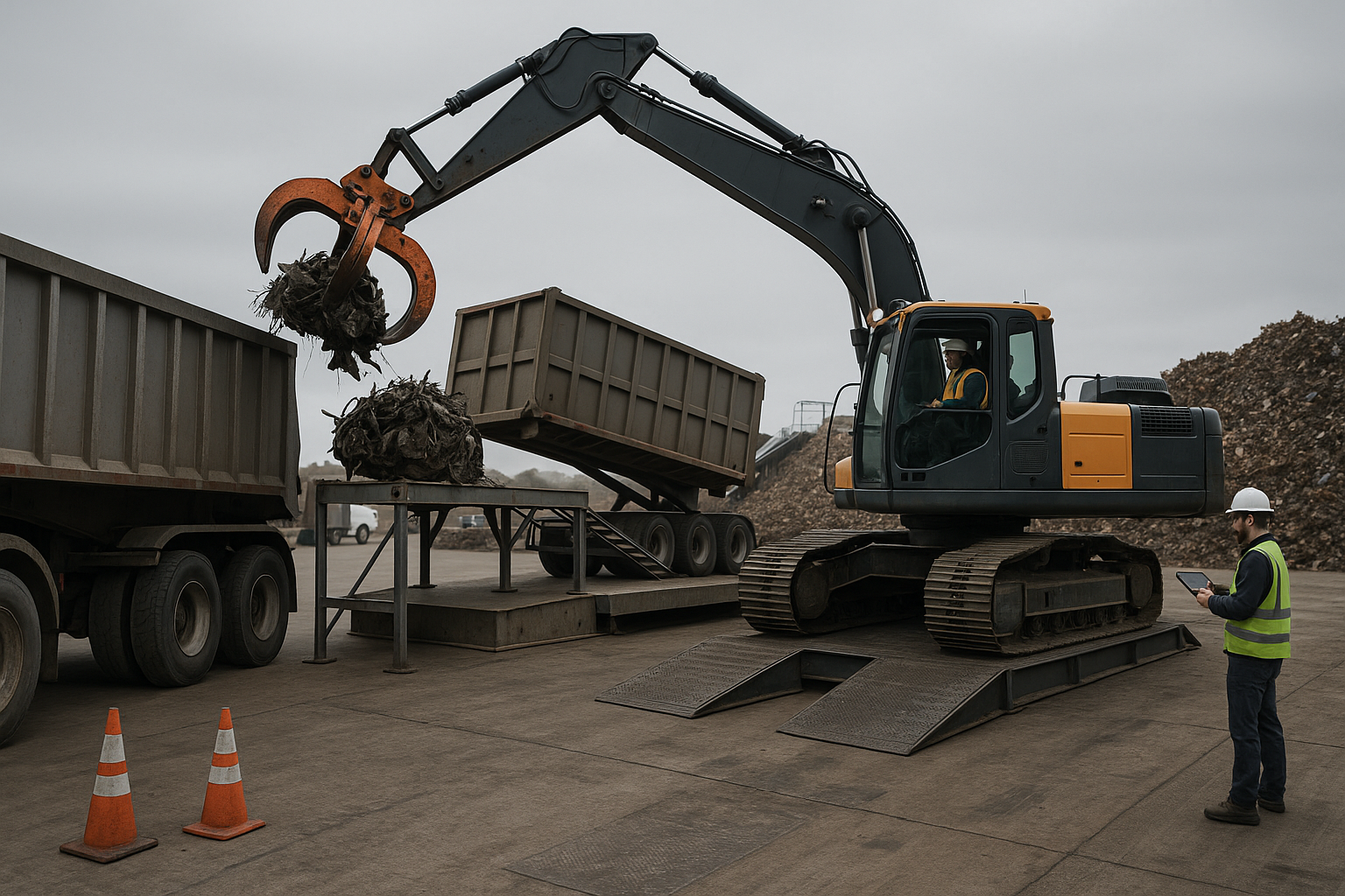 Altura ideal do cais para descarregamento com pinça