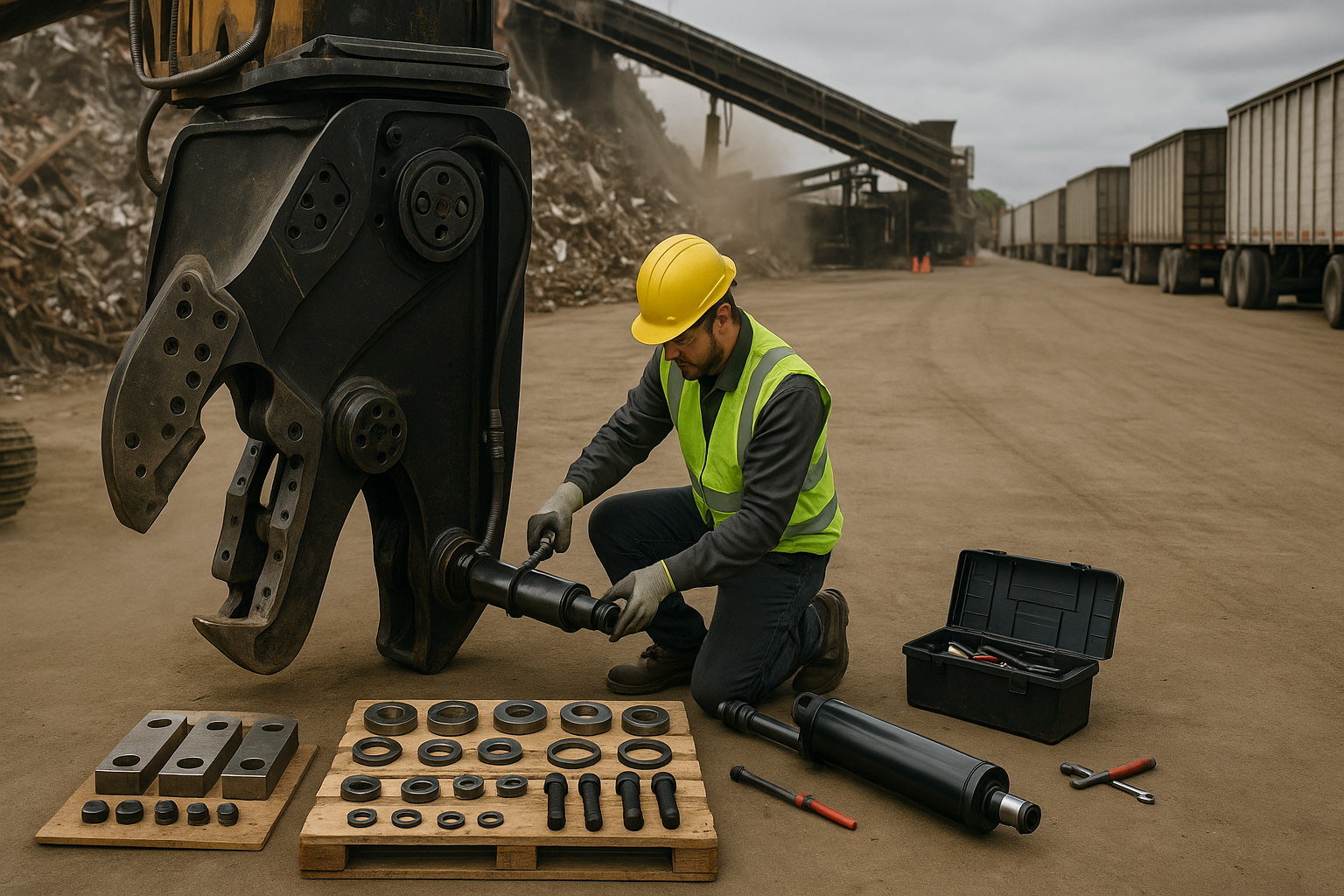 Peças críticas: reduzir MTTR de tesouras hidráulicas