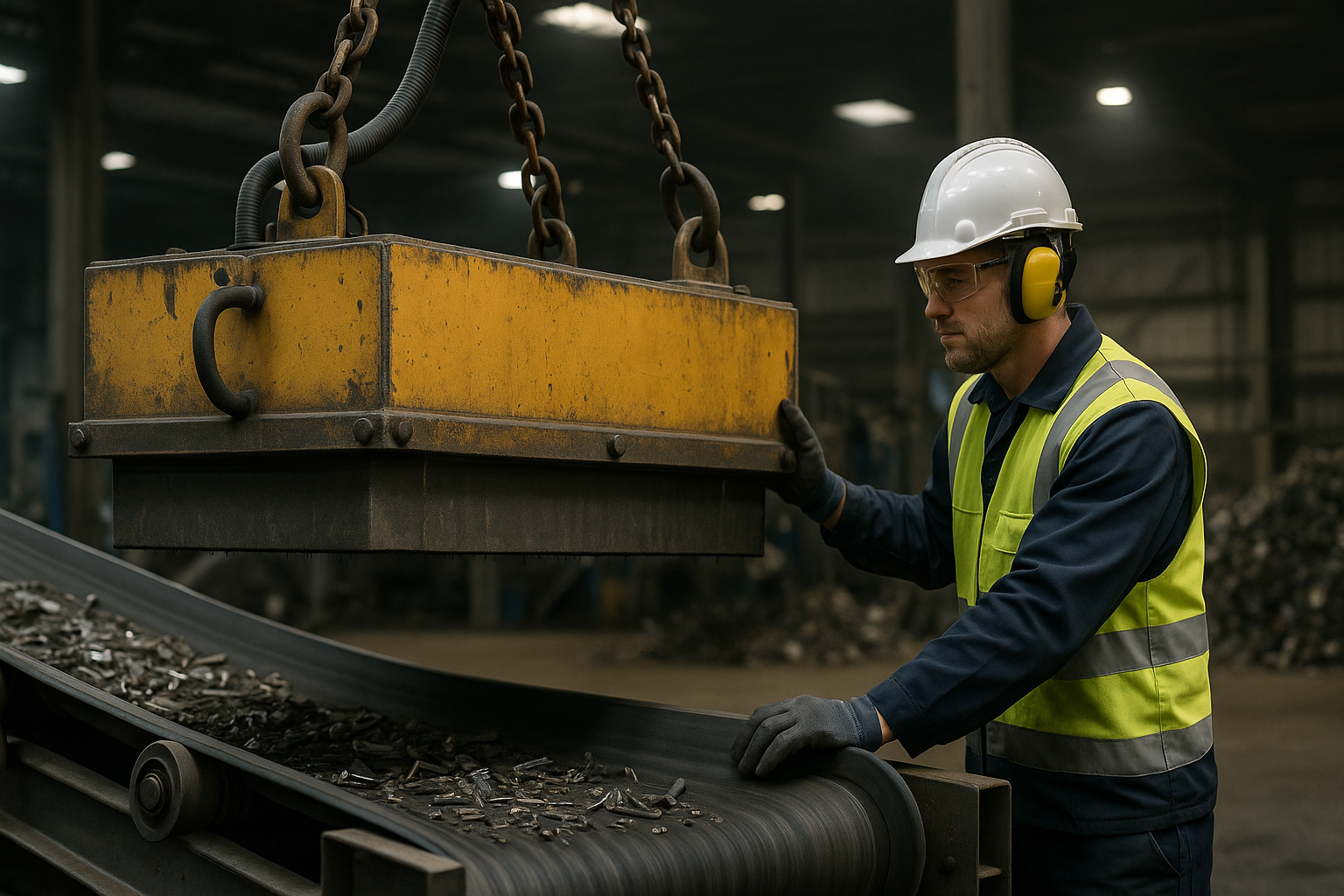 Triagem rápida com eletroímã de grande porte