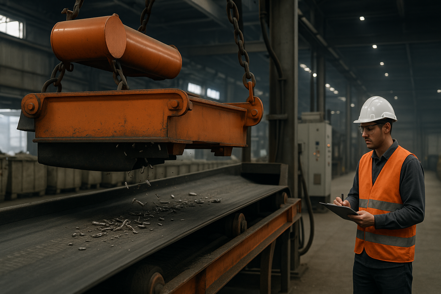 Posicionamento do eletroímã na esteira reduz perdas