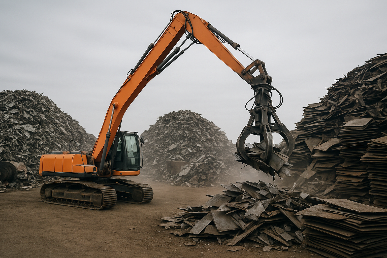 Cálculo de força da pinça para sucata heterogênea