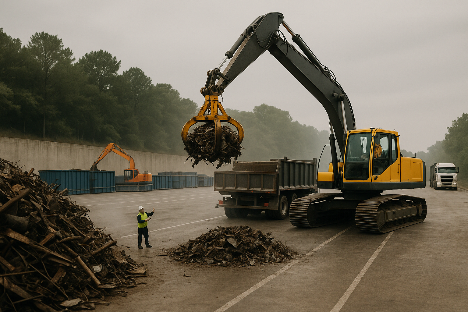Sincronização entre escavadeira e caminhão reduz espera