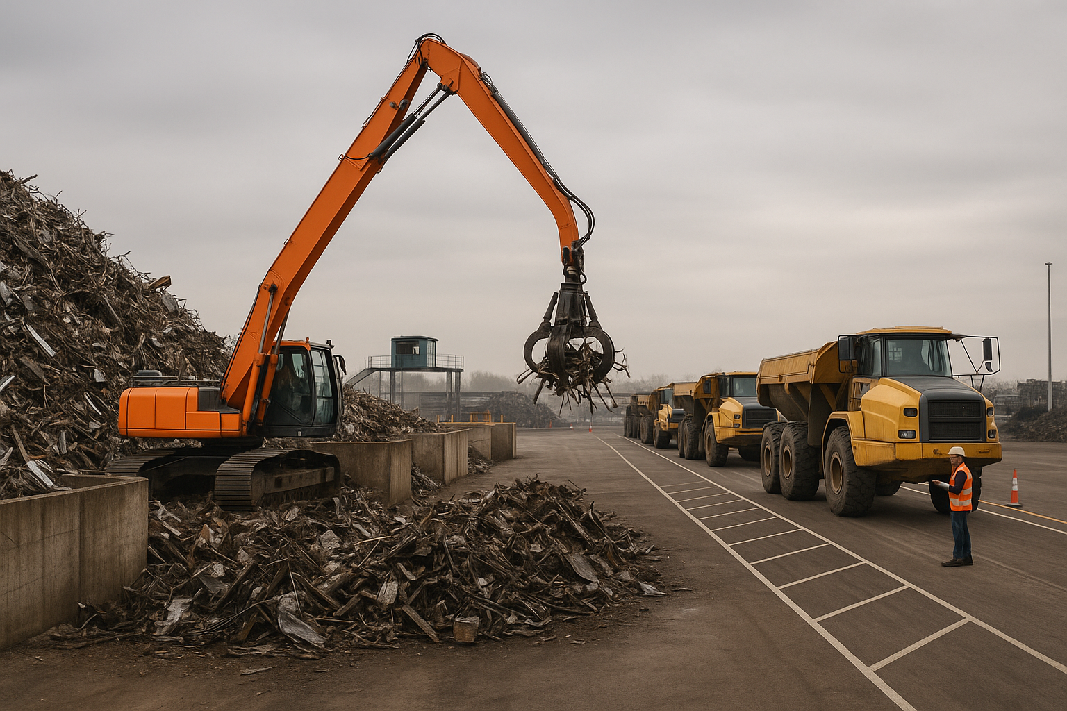 Layout de pátio para reduzir tempo de espera de caminhões