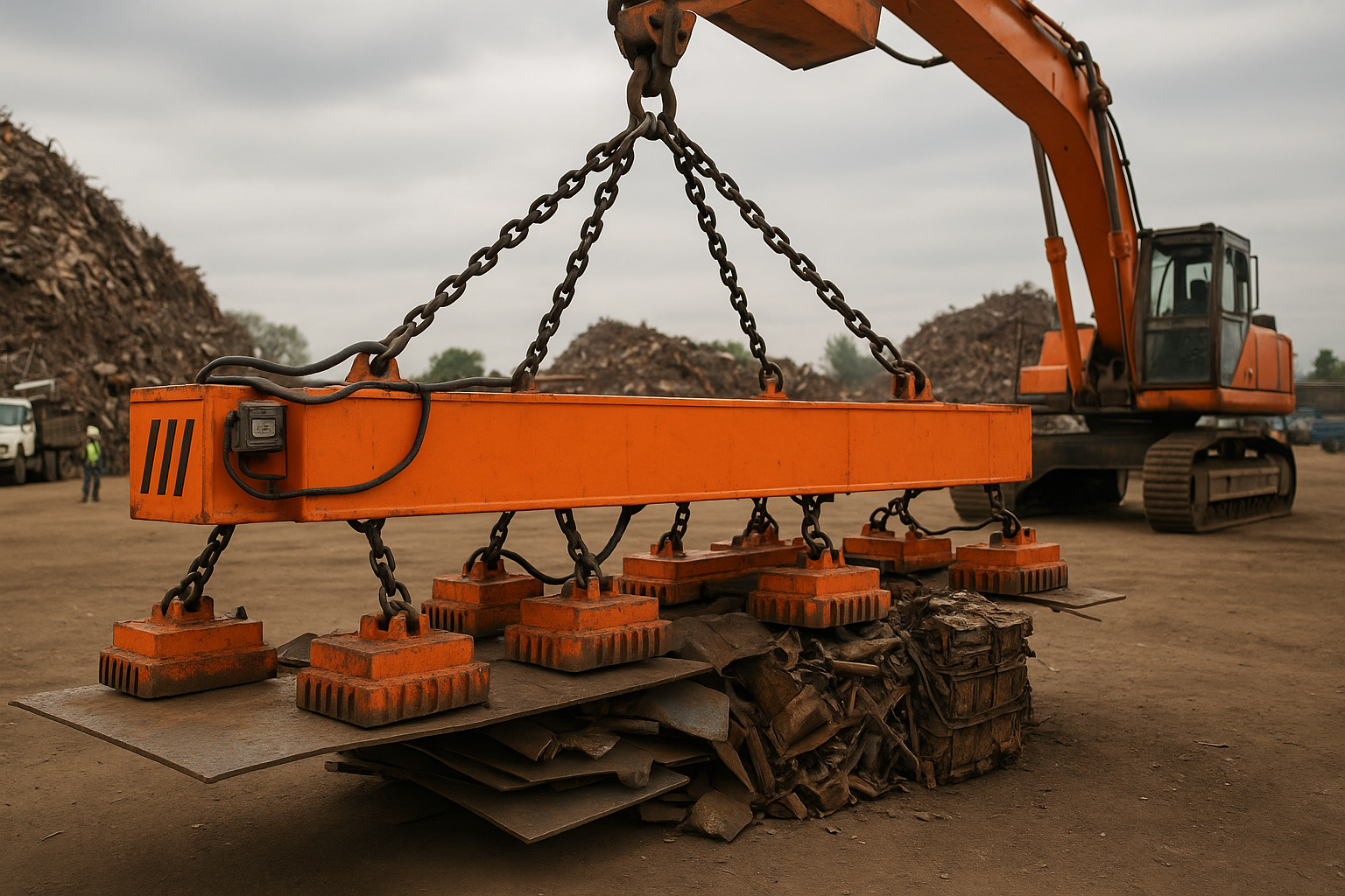 Capacidade ideal de eletroímã para guindastes móveis