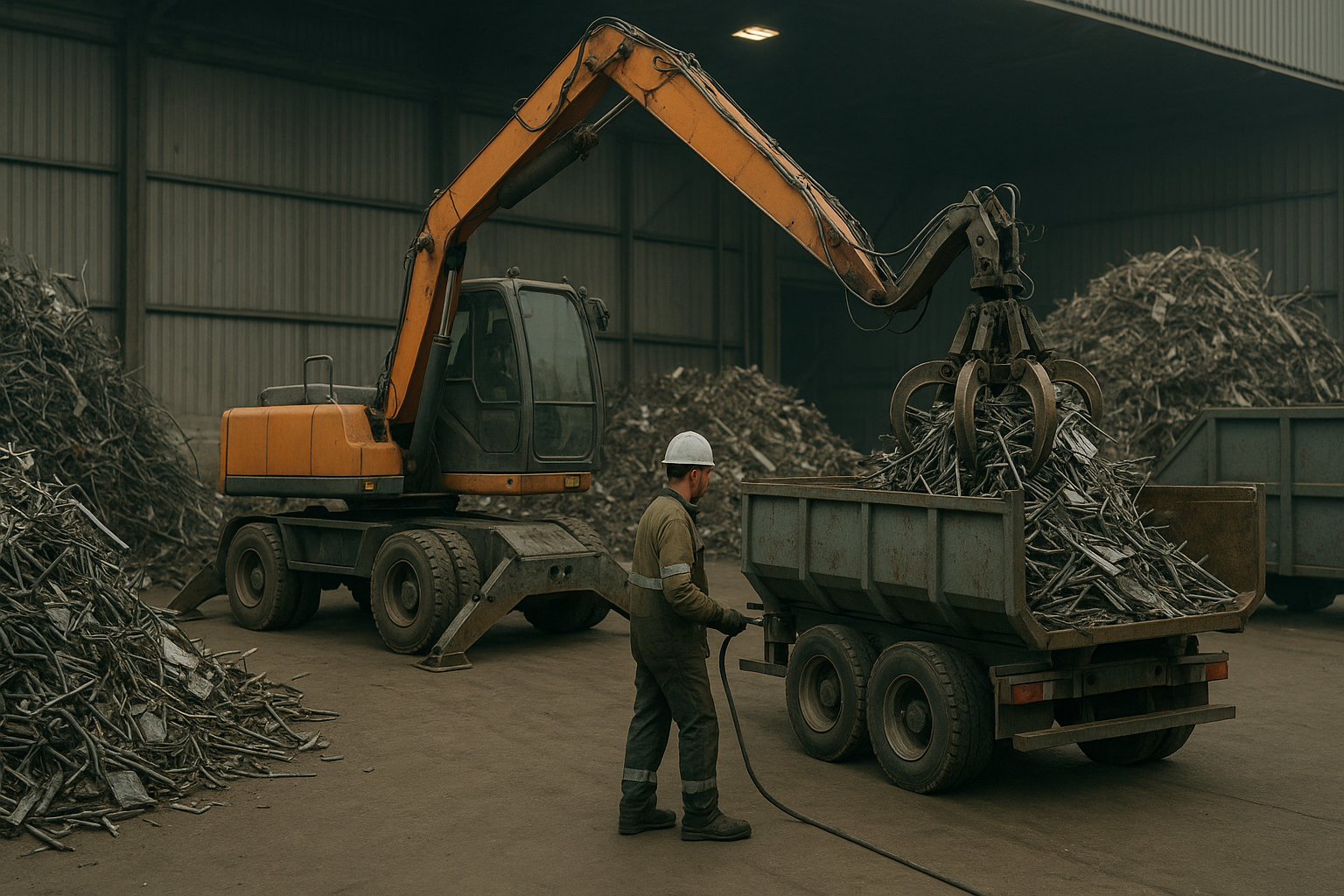 Fluxo de material em pátios de reciclagem