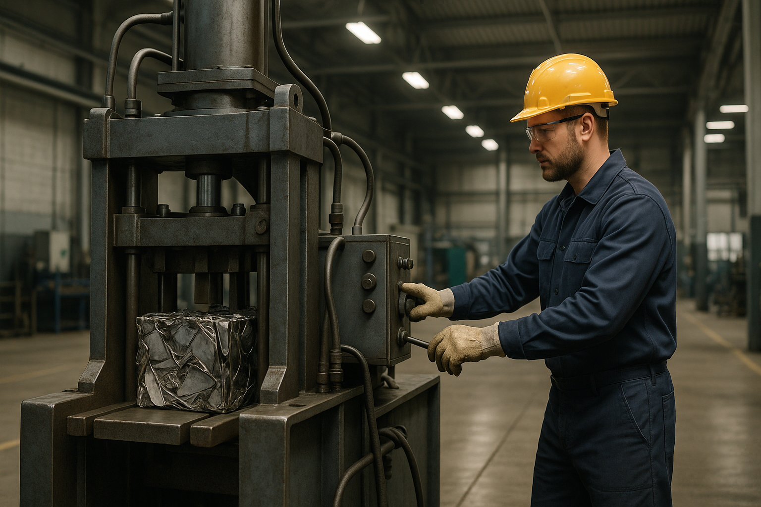 Dimensionamento de prensas para processamento de sucata