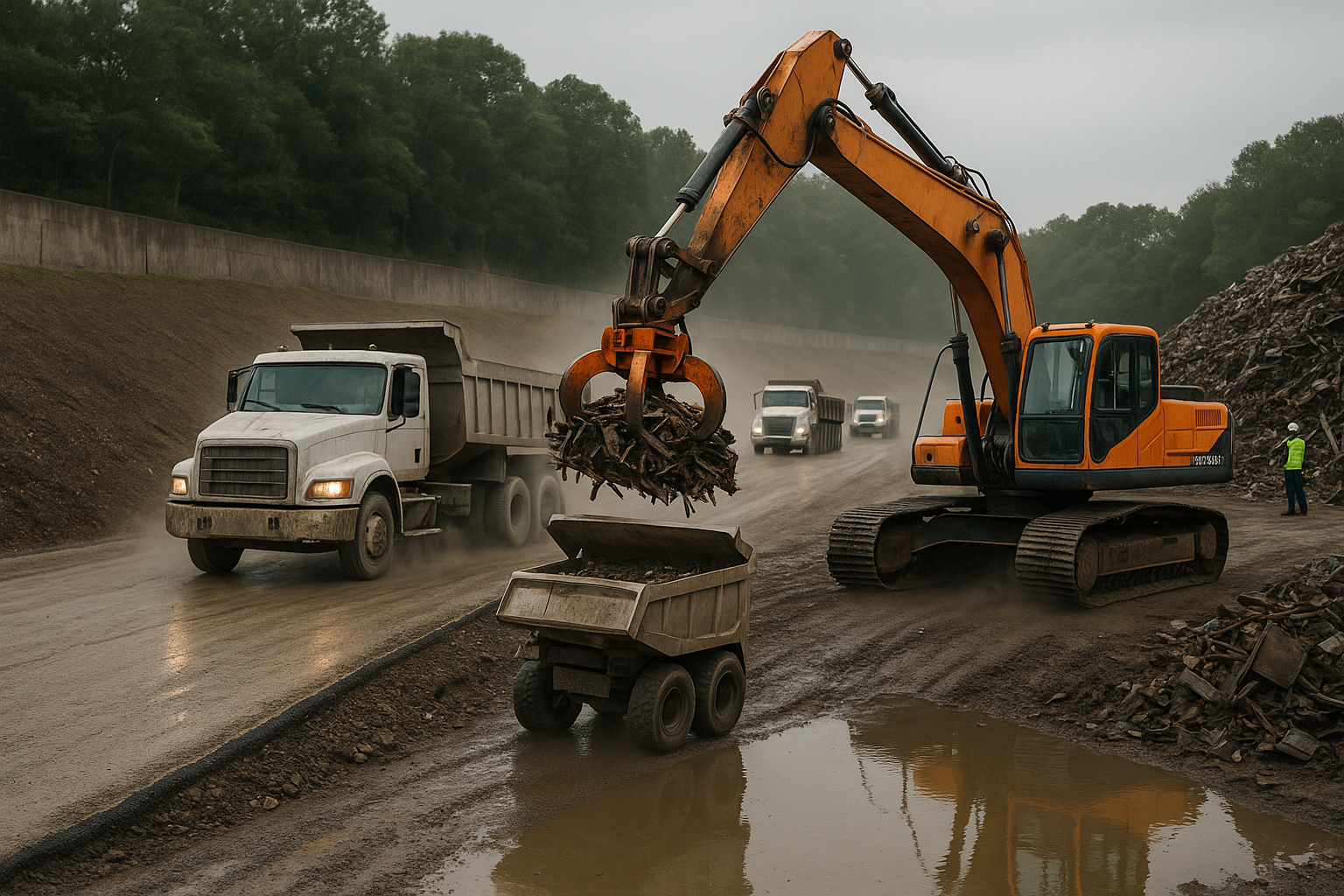 Inclinação de rampas para evitar atolamento de caminhões