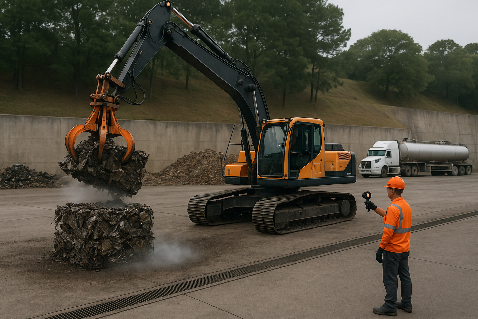 Prevenir combustão em pilhas de sucata